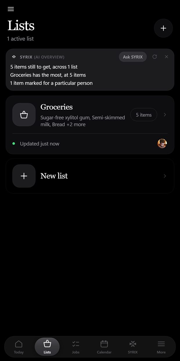 Kohli — shared shopping lists